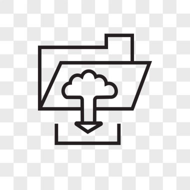 Buluttan dizin indir, bulut veri vektörü simgesi izole edildi