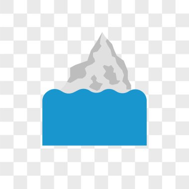 Saydam arka plan üzerinde buzdağı izole buzdağı vektör simgesi 