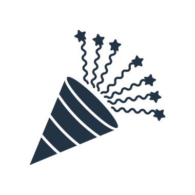 Konfeti simge vektör beyaz zemin üzerine konfeti izole işareti