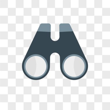 Saydam arka plan üzerinde Binoc izole dürbün vektör simgesi