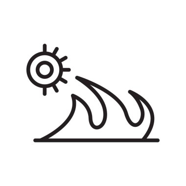 Beyaz arkaplanda izole edilmiş dalga simgesi vektörü, dalga işareti