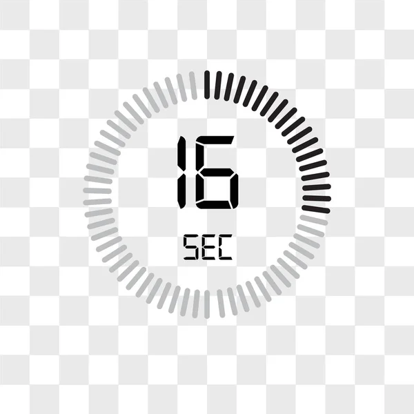 L'icône vectorielle de 16 secondes isolée sur fond transparent, T — Image vectorielle