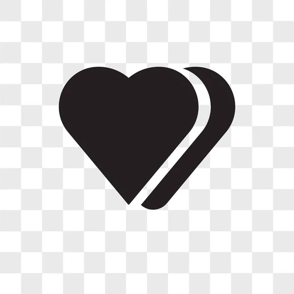 Ícone de vetor de coração isolado em fundo transparente, logotipo do coração — Vetor de Stock