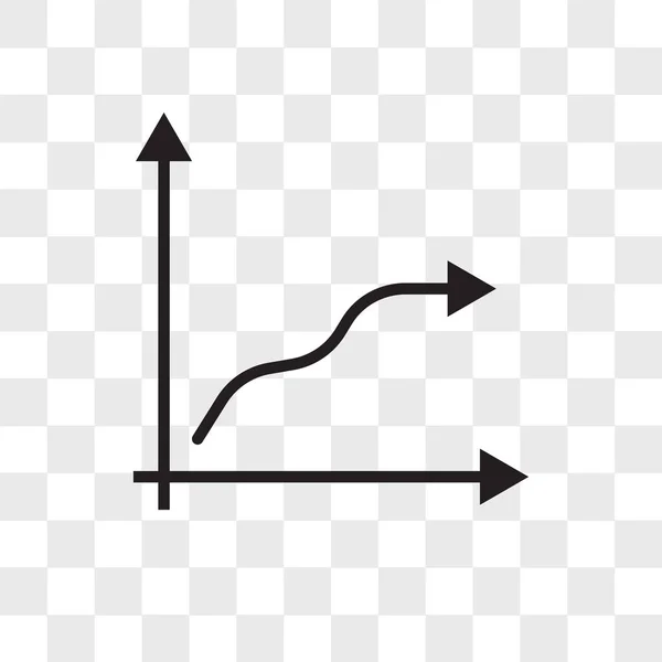 Aumento de gráfico icono de flecha vectorial aislado en respaldo transparente — Vector de stock