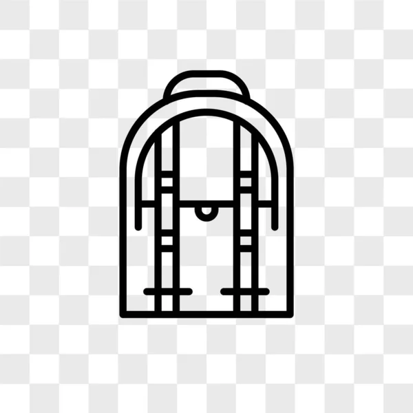 Ícone de vetor de mochila isolado em fundo transparente, Backpac — Vetor de Stock