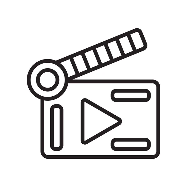 Icône du lecteur vidéo signe vectoriel et symbole isolé sur fond blanc — Image vectorielle