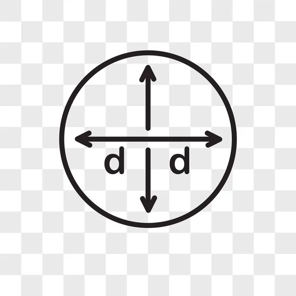 Diameter vector icoon geïsoleerd op transparante achtergrond, Diamete — Stockvector