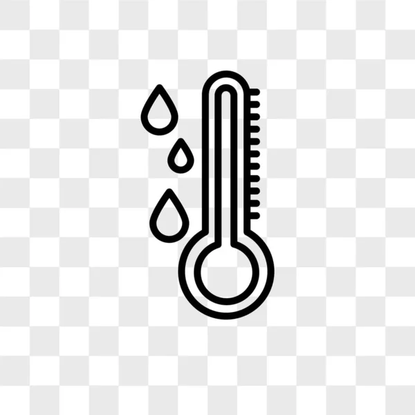 Hőmérséklet vector icon elszigetelt átlátszó háttér, Temp — Stock Vector