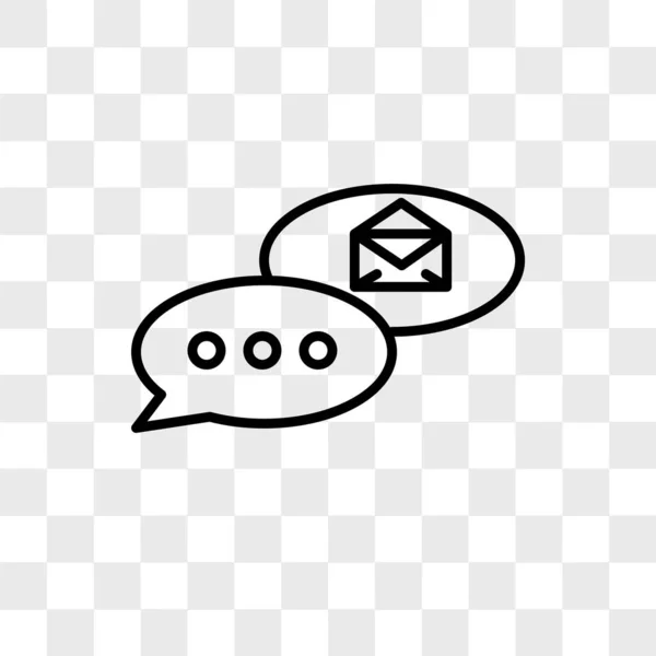 Ikona wektora czatu e-mail izolowane na przejrzystym tle, e-mail — Wektor stockowy