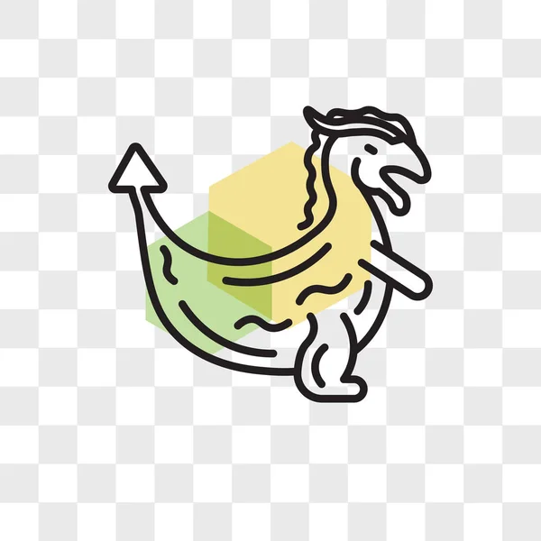 Dragón icono vectorial aislado sobre fondo transparente, Dragon lo — Vector de stock