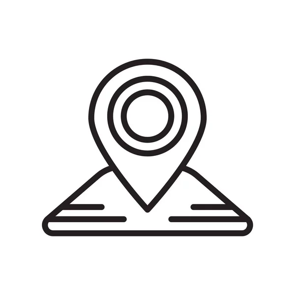 Mappa icona vettoriale segno e simbolo isolato su sfondo bianco — Vettoriale Stock
