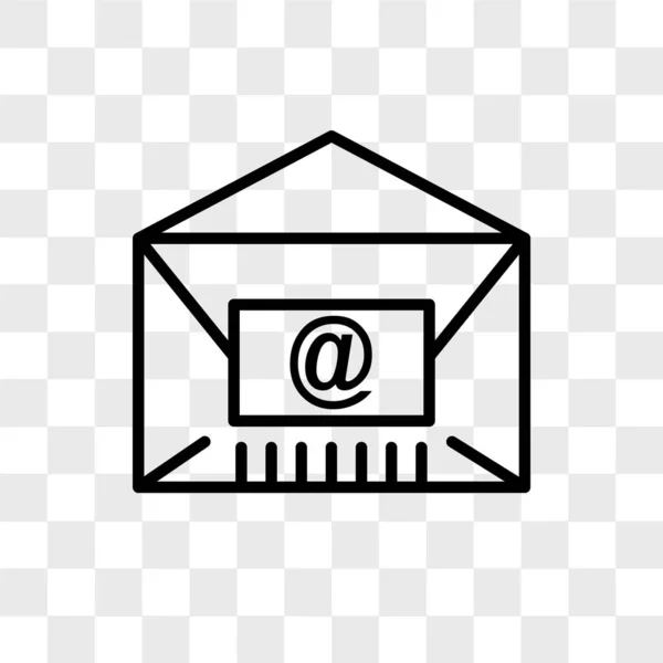 Mail vector icon isolated on transparent background, Mail logo d — Stock Vector
