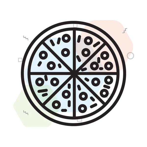 Vetor Ícone Pizza Isolado Fundo Branco Para Seu Web Design —  Vetores de Stock