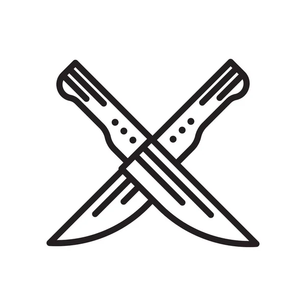 Messer-Symbol isoliert auf weißem Hintergrund — Stockvektor