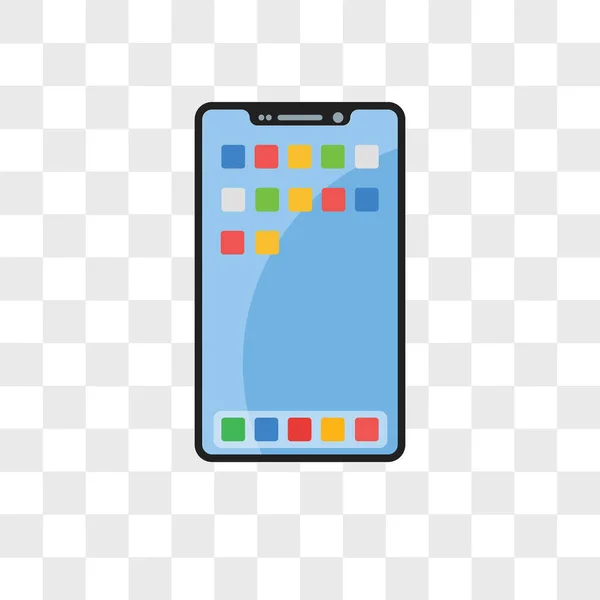 Smartphone vector pictogram geïsoleerd op transparante achtergrond, Smart — Stockvector