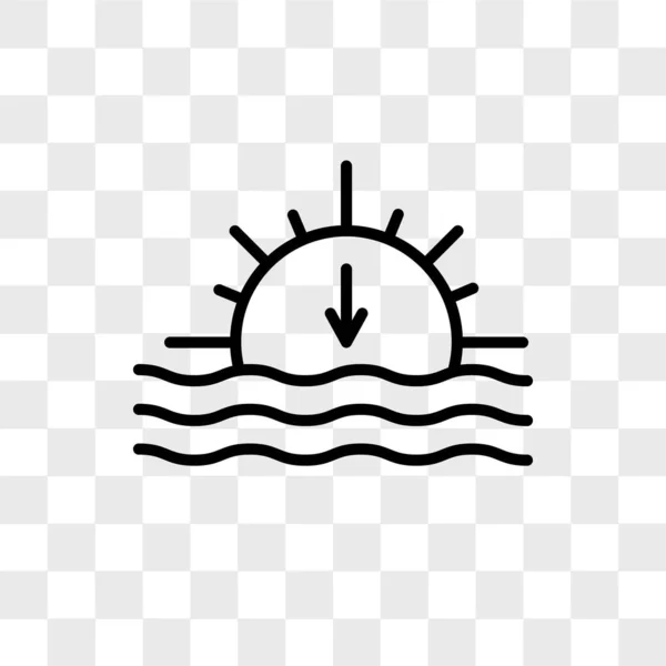 Zonsondergang vector pictogram geïsoleerd op transparante achtergrond, zonsondergang lo — Stockvector