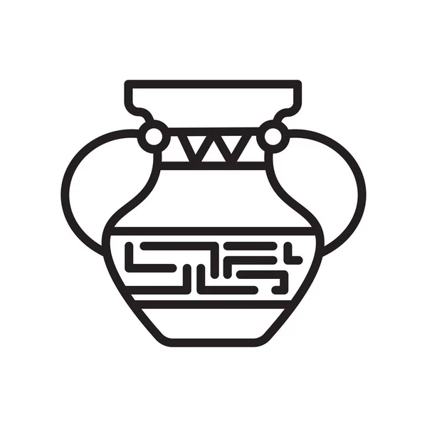 古老的罐子图标矢量符号和符号隔离在白色背板上 — 图库矢量图片