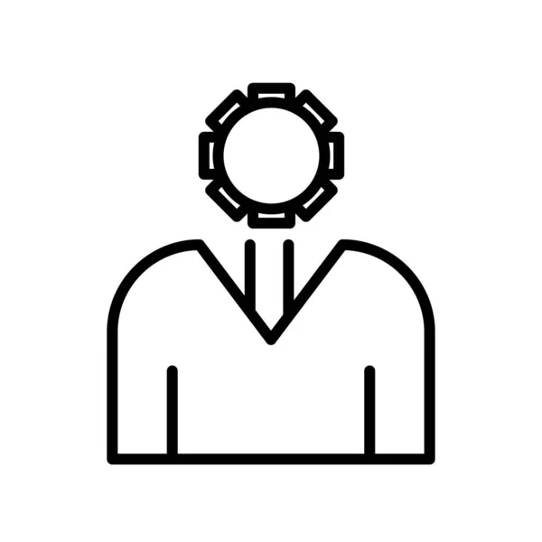 管理者アイコンベクトル記号と白い背部に隔離されたシンボル — ストックベクタ