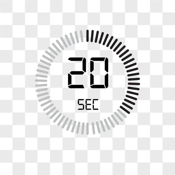 L'icône vectorielle de 20 secondes isolée sur fond transparent, T — Image vectorielle