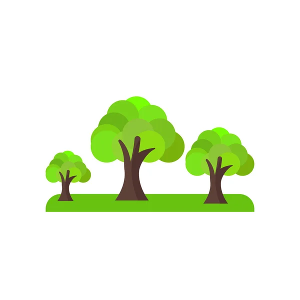 Wald-Symbol-Vektorschild und -Symbol isoliert auf weißem Hintergrund — Stockvektor