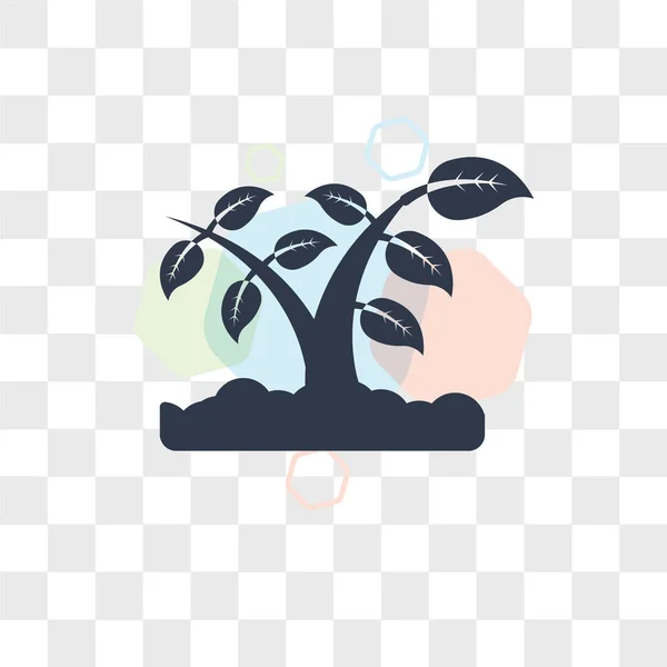 Growing Plant vector icon isolated on transparent background, Gr — Stock Vector