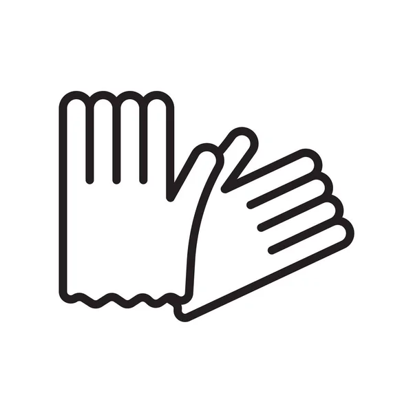Γάντια εικονίδιο διάνυσμα σημάδι και σύμβολο που απομονώνονται σε λευκό φόντο — Διανυσματικό Αρχείο