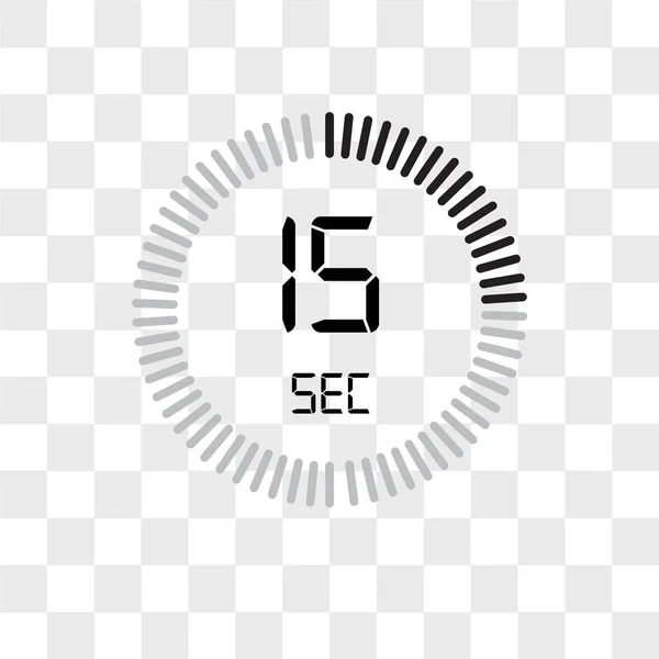 15 sekund vektorová ikona izolovaná na průhledném pozadí, T — Stockový vektor