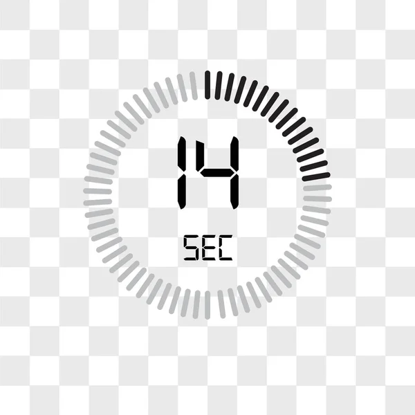 L'icône vectorielle de 14 secondes isolée sur fond transparent, T — Image vectorielle