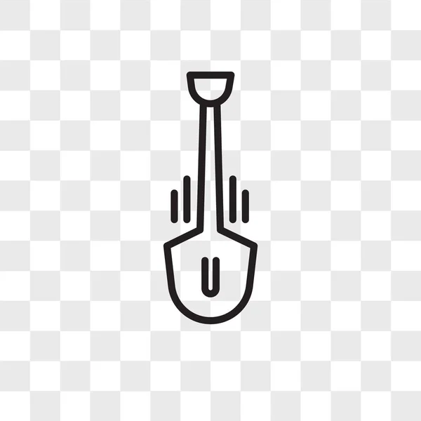 Иконка вектора лопаты изолирована на прозрачном фоне, лопата lo — стоковый вектор