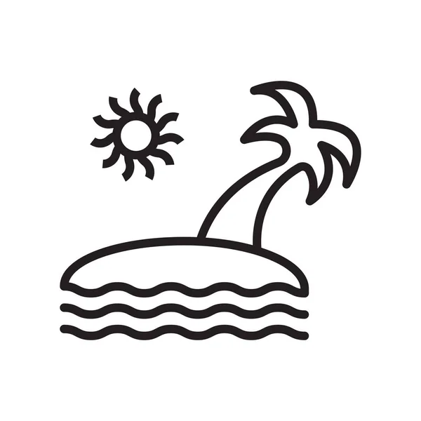 Vetor de ícone de praia isolado no fundo branco, sinal de praia —  Vetores de Stock
