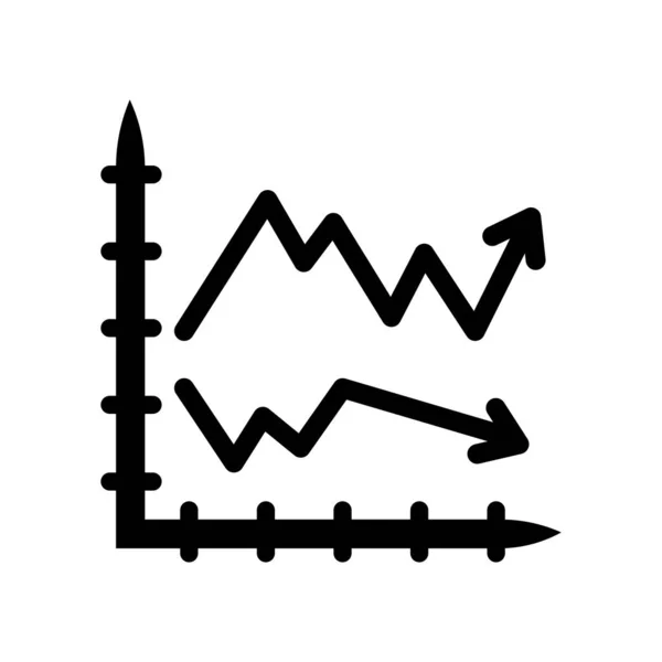 Gráfico de líneas icono signo vectorial y símbolo aislado en blanco backgro — Archivo Imágenes Vectoriales