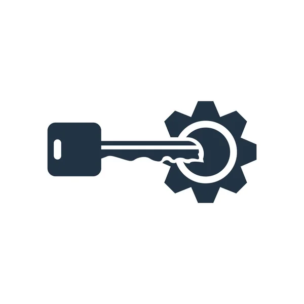 Icône clé vecteur isolé sur fond blanc, Panneau clé — Image vectorielle