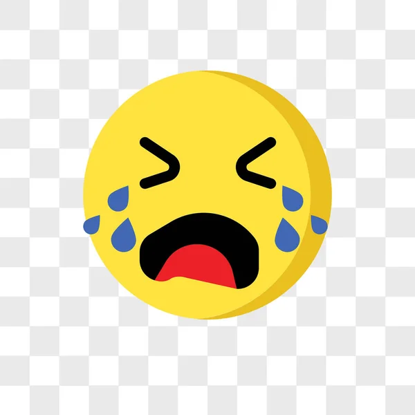 Κλάμα emoji εικονίδιο διάνυσμα απομονώνονται σε διαφανές φόντο, κραυγή — Διανυσματικό Αρχείο