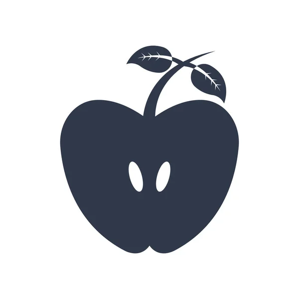 Medio Vector Icono Apple Aislado Fondo Blanco Para Diseño Aplicación — Archivo Imágenes Vectoriales