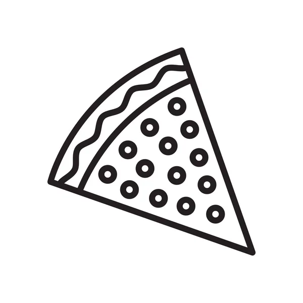 Pizza Ikon Vektor Isolerad Vit Bakgrund För Din Webb Och — Stock vektor