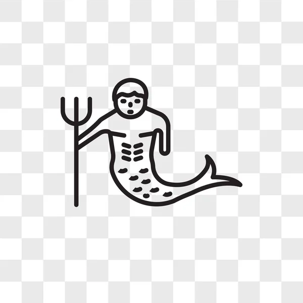 Merman icono vectorial aislado sobre fondo transparente, Merman lo — Vector de stock