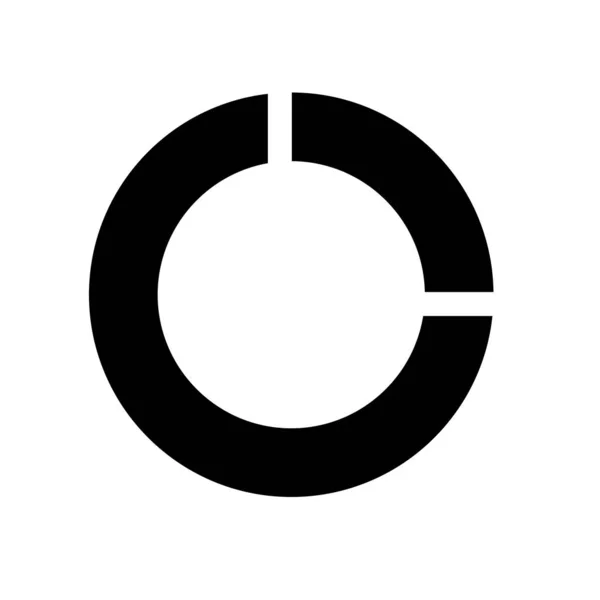 Pie gráfico ícone vetor sinal e símbolo isolado no backgrou branco —  Vetores de Stock