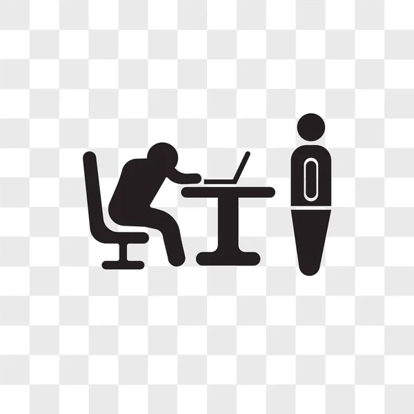 Jefe la captura de un trabajador durmiendo icono de vector aislado en transpar — Vector de stock