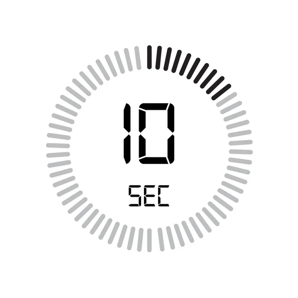 10秒图标 数字计时器 简单的矢量说明 — 图库矢量图片