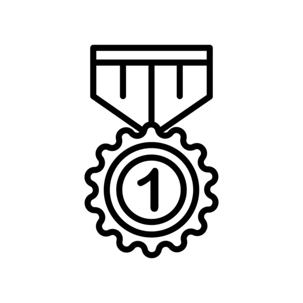 Vector Icono Medalla Aislado Sobre Fondo Blanco Para Diseño Web — Archivo Imágenes Vectoriales