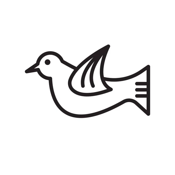 Icona uccello segno vettoriale e simbolo isolato su sfondo bianco — Vettoriale Stock