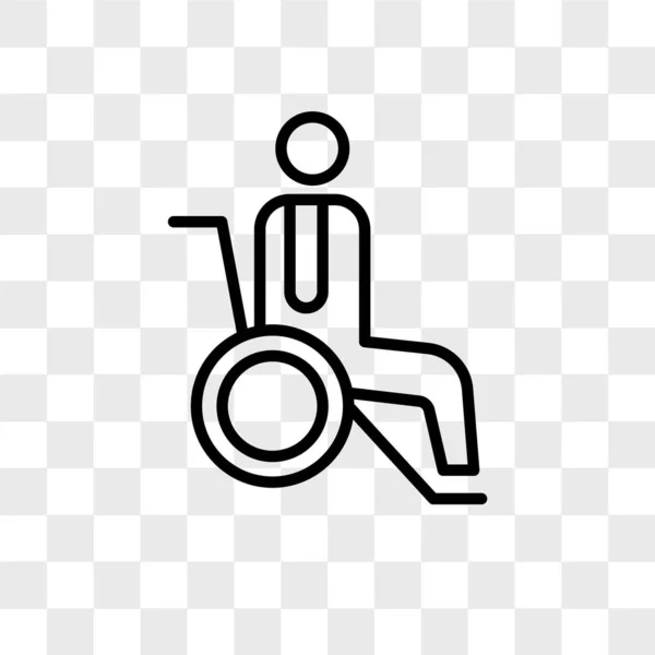 Wózek inwalidzki wektor ikona na białym tle na przezroczyste tło, koła — Wektor stockowy