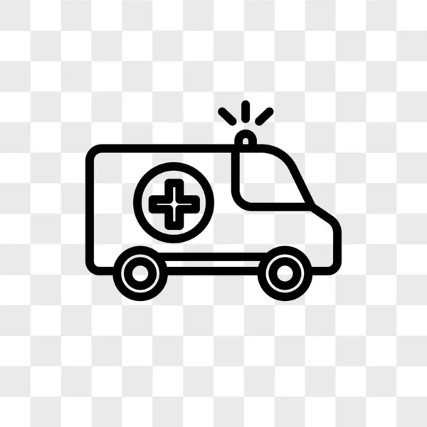 Saydam arka plan üzerinde ambula izole ambulans vektör simgesi — Stok Vektör