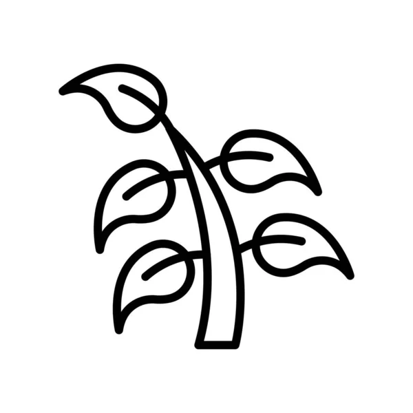 Növényi, elszigetelt fehér háttér, növényi jel, lin ikon-vektoros — Stock Vector