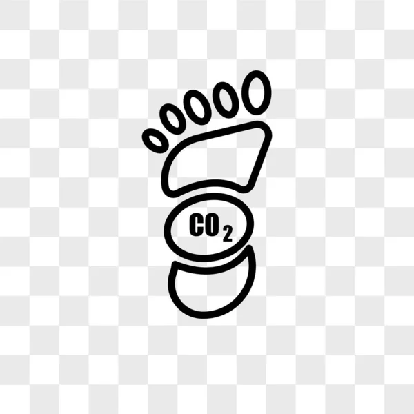 Carbon footprint vector icon isolated on transparent background, — ストックベクタ