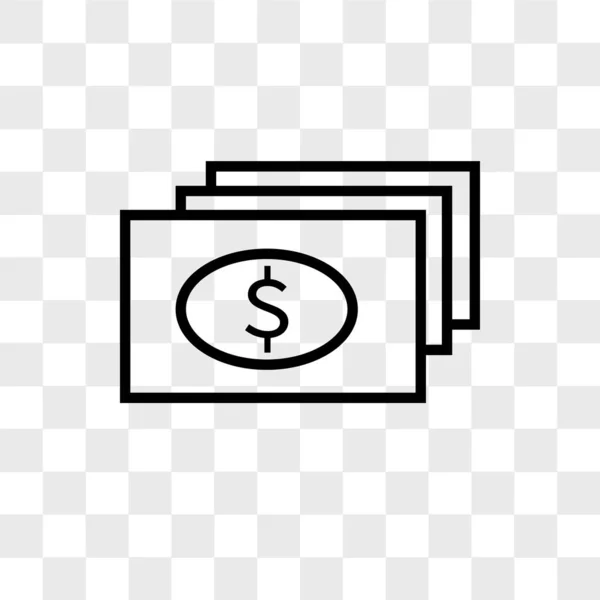 Dólar icono vectorial aislado sobre fondo transparente, Dollar lo — Archivo Imágenes Vectoriales