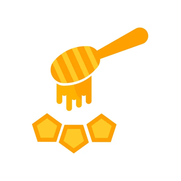 Signo de vector de icono de miel y símbolo aislado sobre fondo blanco — Archivo Imágenes Vectoriales