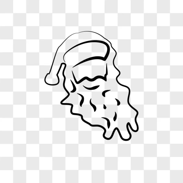 Noel Baba yüzü vektör simgesi şeffaf arkaplanda izole edildi, Noel Baba — Stok Vektör