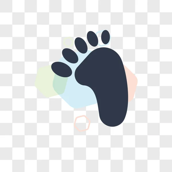 Fußabdruck-Vektor-Symbol isoliert auf transparentem Hintergrund, footpr — Stockvektor