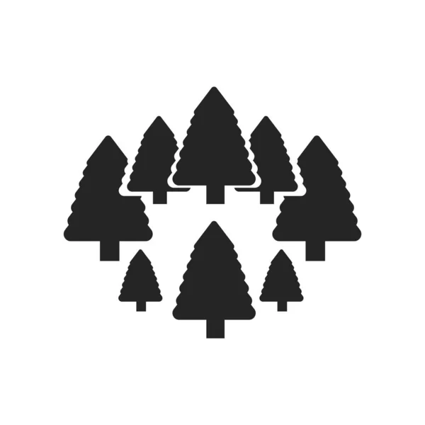 Forest ikonen vektor logga och symbol isolerad på vit bakgrund, — Stock vektor